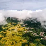 Vue aérienne des rizières en terrasse de Yuanyang, Yunnan, Chine