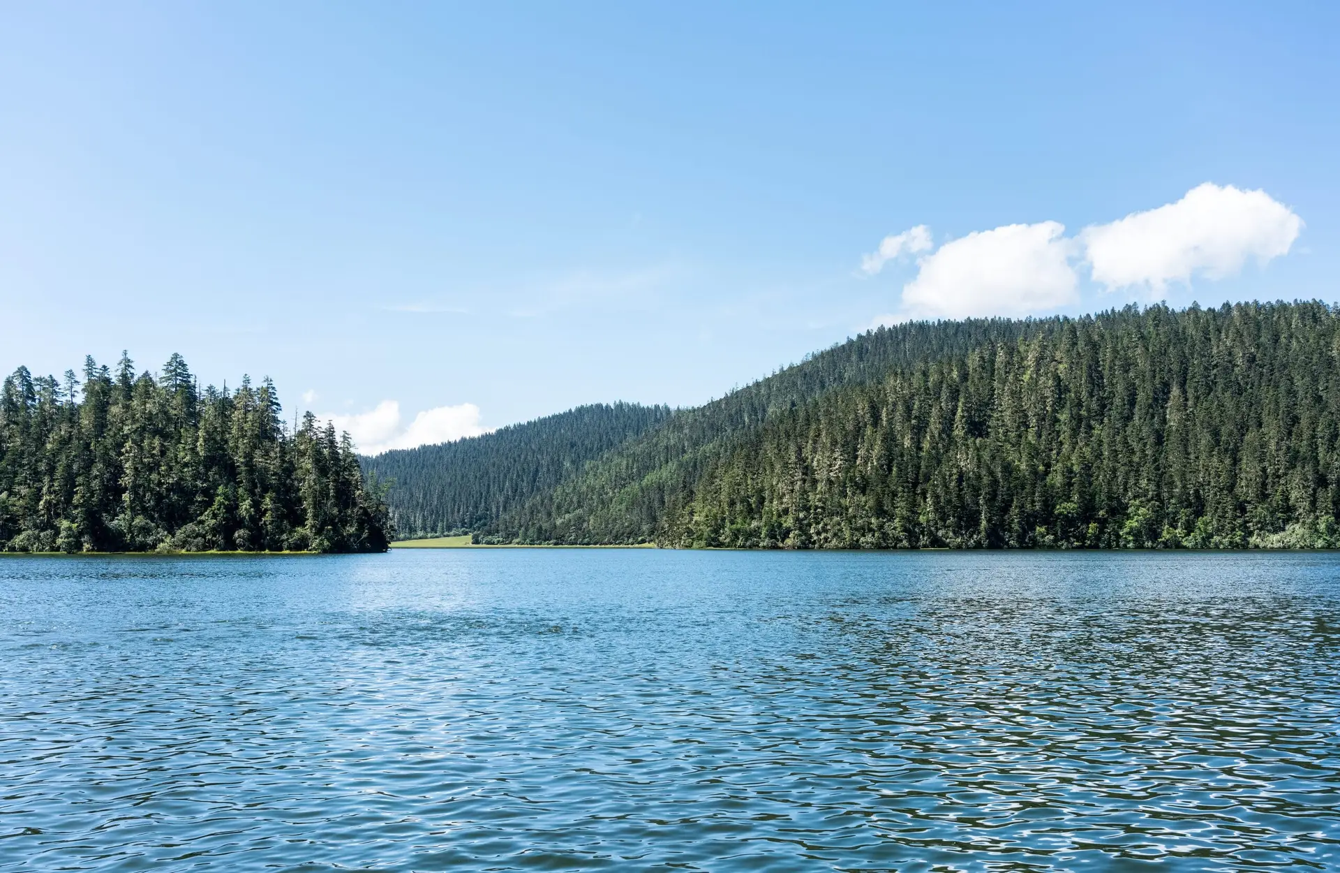 Magnifique lac alpine de Bita dans le Parc National de Pudacuo à Shangri-la